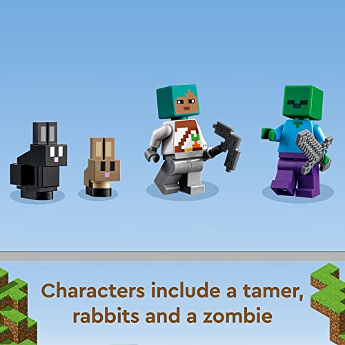 LEGO Minecraft The Rabbit Ranch House Farm Set, 21181 Animals Boys and Girls Age 8 Plus with Tamer and Zombie Figures