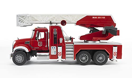 Bruder Mack Granite Fire Engine Truck w/ Working Water Pump, Lights & Engine Sounds