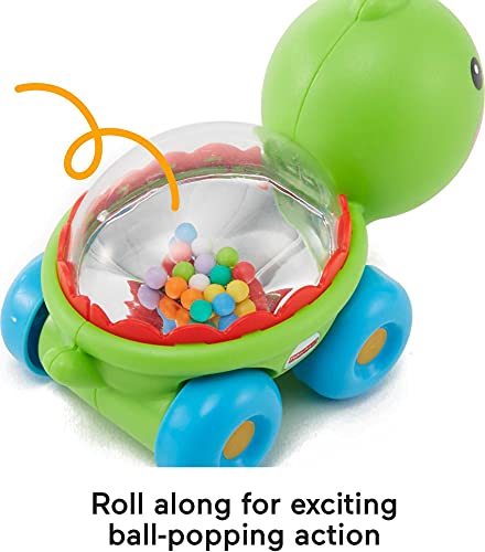 Fisher-Price Poppity Pop Turtle, infant push-along vehicle that encourages crawling