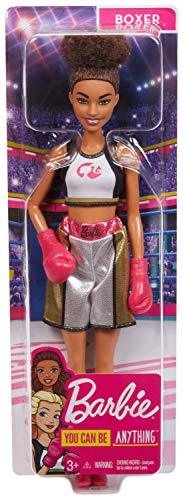 Barbie Boxer Doll, Brunette Wearing, Boxing Outfit featuring Pink Boxing Gloves - sctoyswholesale