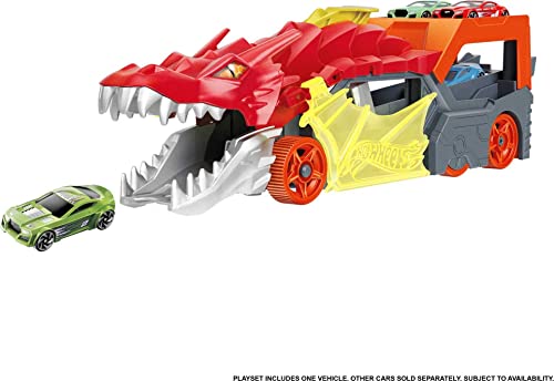 Hot Wheels City Dragon Launch Transporter, Spits Toy Cars From Its Mouth,  Connects To Other Sets, Holds Up To 5 Toy Vehicles, Includes 1 Hot Wheels,  Gift For Kids 3 Years & Up – StockCalifornia