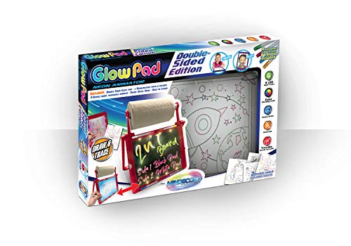Mindscope Double-Sided Glow Pad with 8 Markers, Light Modes and Paper Towel Holder (Red) - sctoyswholesale