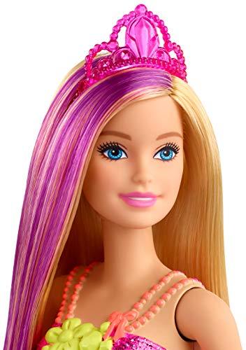 Barbie Dreamtopia Princess Doll, 12-Inch, Blonde with Purple Hairstreak Wearing Pink Skirt and Tiara - sctoyswholesale