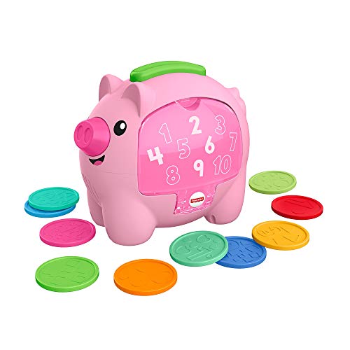 Fisher-Price Laugh & Learn Count & Rumble Piggy Bank, musical activity toy with fun motion and educational songs for infants and toddlers 6-36 months