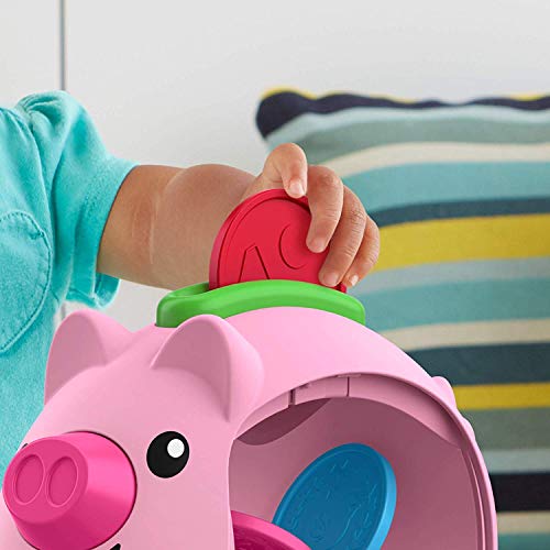 Fisher-Price Laugh & Learn Count & Rumble Piggy Bank, musical activity toy with fun motion and educational songs for infants and toddlers 6-36 months