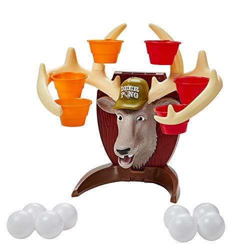 Deer Pong Game, Features Talking Deer Head and Music, Includes 6 Party Cups and 8 Balls - sctoyswholesale