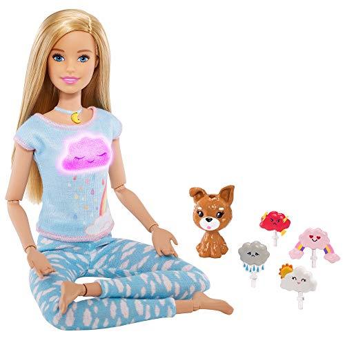 Barbie Breathe with Me Meditation Doll, Blonde, with 5 Lights & Guided Meditation Exercises, Puppy and 4 Emoji Accessories - sctoyswholesale