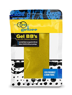 Gelbee Airsoft Gel-BBS for Use with Gelbee Gel-BB Blasters, Yellow, 20,000-Count - sctoyswholesale