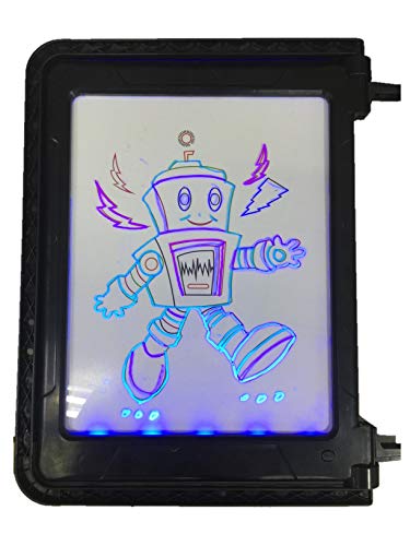 Mindscope Double-Sided Glow Pad with 8 Markers, Light Modes and Paper Towel Holder (Red) - sctoyswholesale