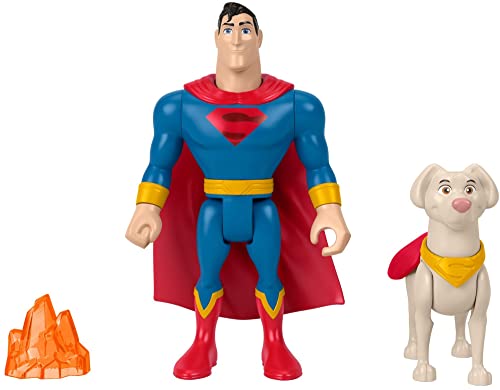 Fisher-Price DC League of Super-Pets Superman & Krypto, Set of 2 poseable Figures with Accessory - sctoyswholesale