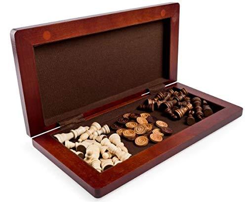 Cardinal Game Gallery Chess & Checkers Wood Set - sctoyswholesale