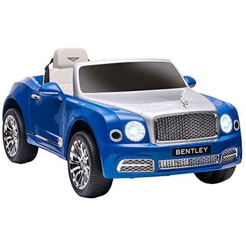 Bentley 12V Ride on Car with Remote Control, Battery Powered Car with Suspension, Startup Sound, Forward & Backward Function, LED Lights, MP3, Horn, Music, 2 Motors, for 37-72 Months, Blue - sctoyswholesale