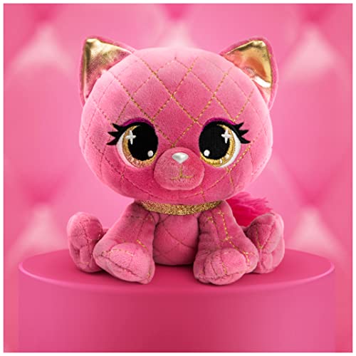 P.Lushes Designer Fashion Pets Madame Purrnel Premium Cat Stuffed Animal, Pink and Gold, 6”