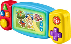 Fisher-Price Laugh & Learn Pretend Video Game Toddler Toy with Lights Sounds and Educational Songs, Fine Motor Toy, Twist & Learn Gamer