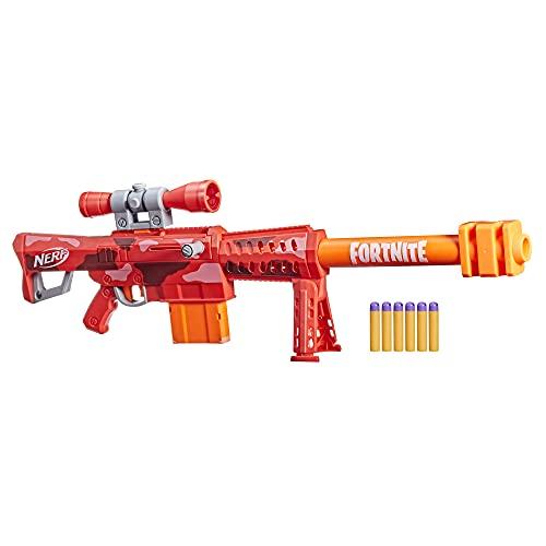 NERF Fortnite Heavy SR Blaster Scope, Big Blaster, 6 Mega Darts - sctoyswholesale