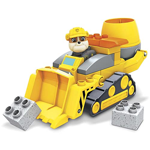 Mega Bloks PAW Patrol Rubble's City Construction Truck, Building Toys - sctoyswholesale