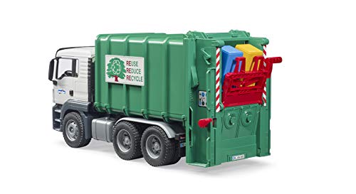 Bruder 03763 Man TGS Rear Loading Garbage Truck - Green