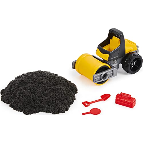 Kinetic Sand, Pave & Play Construction Set with Vehicle and 8oz Black - sctoyswholesale