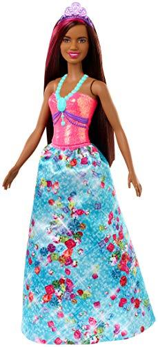 Barbie Dreamtopia Princess Doll, 12-Inch, Brunette with Pink Hairstreak Wearing Blue Skirt and Tiara - sctoyswholesale