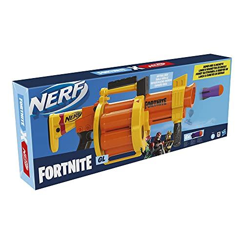 NERF Fortnite GL Rocket-Firing Blaster -- 6-Rocket Drum, Pump-to