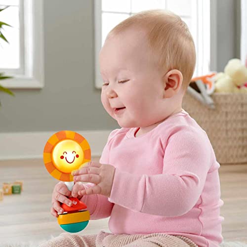 Fisher-Price Shake & Shine Sun Rattle, Baby Toy BPA-Free Teething Toy with Sensory Details - sctoyswholesale
