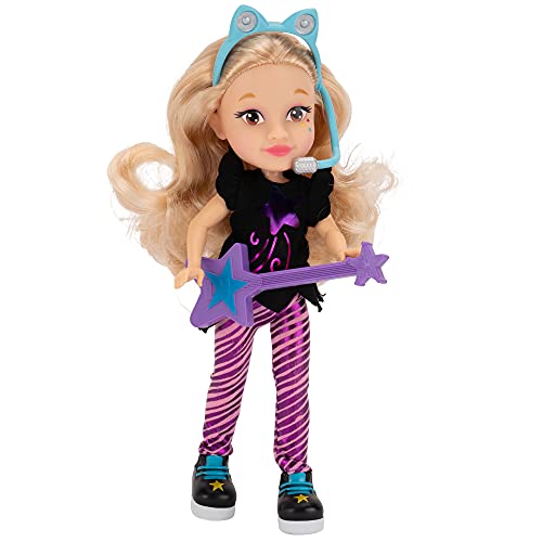 Like Nastya My BFF Nastya Doll Dressed as a Rock Star; 8-inch Plush Doll with Microphone Headband, Guitar