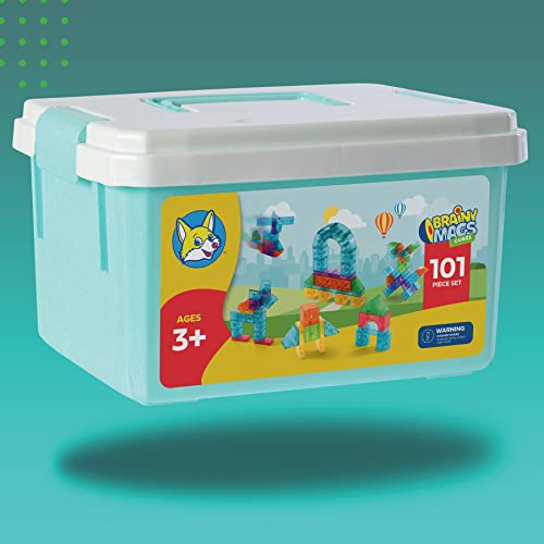 Play Brainy 101 Pieces Magnetic Cubes for Kids - 3D Building
