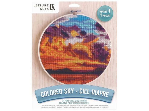 Leisure Arts Kit Cross Stitch 8" Colored Sky - sctoyswholesale