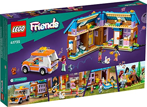 LEGO Friends Mobile Tiny House , Forest Camping Opening Dollhouse Playset with Toy Car, Leo & Liann Mini-Dolls