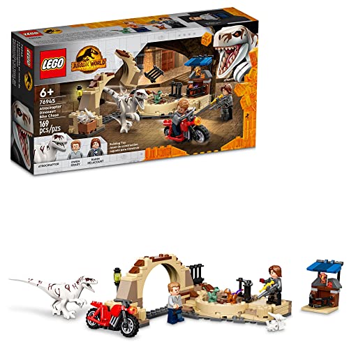 LEGO Jurassic World Dominion Atrociraptor Dinosaur: Bike Chase 76945 Building Toy Set for Kids, Boys, and Girls Ages 6+ (169 Pieces)