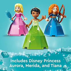 LEGO Disney Princess Aurora, Merida and Tiana’s Enchanted Creations Building Toy Set for Kids, Girls, and Boys Ages 6+ (558 Pieces)
