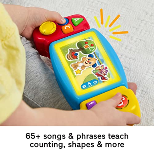 Fisher-Price Laugh & Learn Pretend Video Game Toddler Toy with Lights Sounds and Educational Songs, Fine Motor Toy, Twist & Learn Gamer