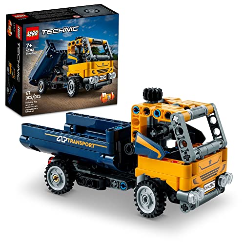 LEGO Technic Dump Truck 42147 2-in-1 Building Toy Set for Kids, Boys, –