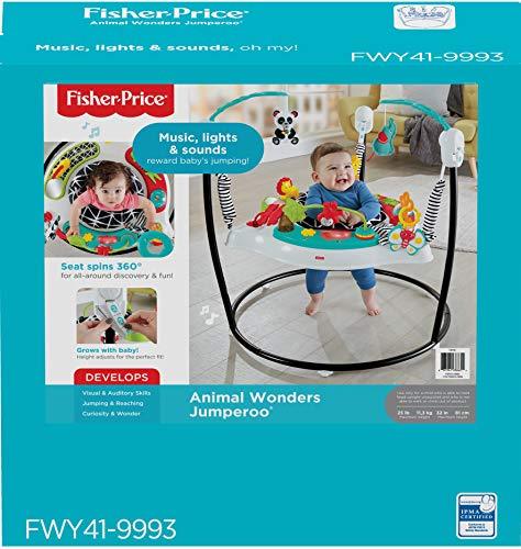 Fisher-Price Baby Bouncer Rainforest Jumperoo Activity Center with Music  Lights Sounds and Developmental Toys