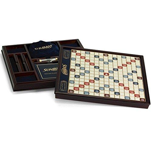 Scrabble Deluxe Edition with Rotating Wooden Board Game - sctoyswholesale