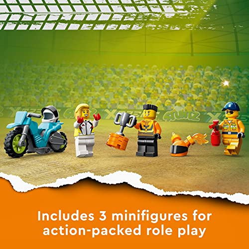 LEGO City Stuntz Stunt Truck & Ring of Fire Challenge 60357 with Flywheel-Powered Motorcycle Toy and Minifigures, Fun Gift for Kids Ages 6 Plus, 2023 Set