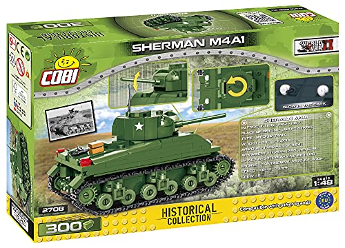 COBI Historical Collection M4A1 Sherman Tank, Green - sctoyswholesale