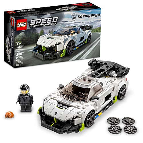 LEGO Speed Champions Koenigsegg Jesko 76900 Racing Sports Car Toy with Driver Minifigure, Racer Model Set for Kids