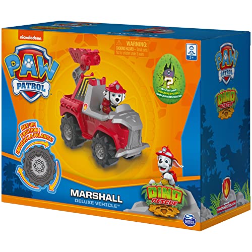 Paw Patrol, Dino Rescue Marshall’s Deluxe Rev Up Vehicle with Mystery Dinosaur Figure - sctoyswholesale