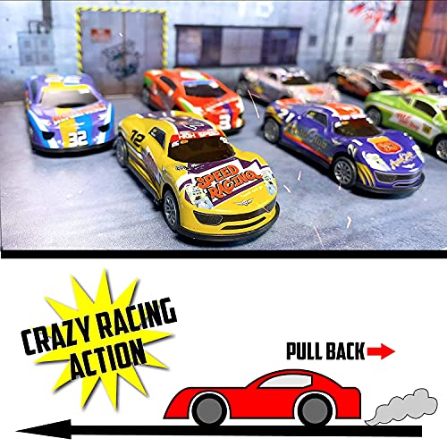 Furious Road Trip Toy Cars Gift Set - 24 Race Vehicles 1:64 Stamp Steel Pull Back Cars - sctoyswholesale
