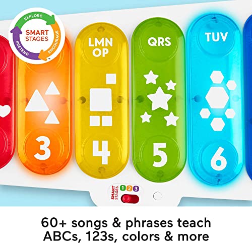 Fisher-Price Giant Light-Up Xylophone, Pretend Musical Instrument Electronic Pull Toy with Educational Songs for Baby and Toddlers