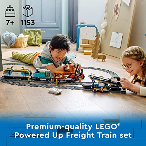 LEGO City Freight Train 60336 Building Toy Set with Powered Up Technology for Boys, Girls