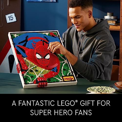 LEGO Art The Amazing Spider-Man 31209 Build & Display Home Decor Wall Art Kit, Nostalgic Super Hero Gift for Adults or Back to School Gift for Teen Spider-Man Fans