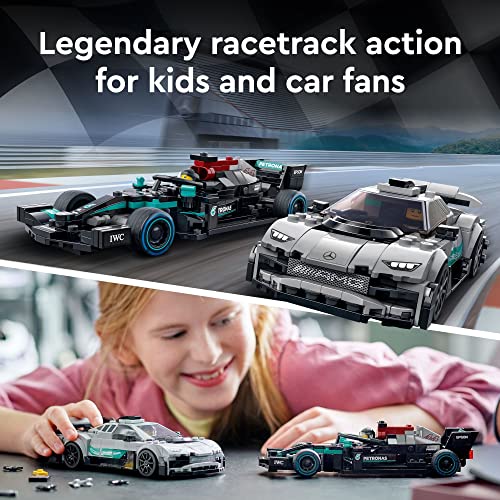 LEGO Speed Champions Mercedes-AMG F1 W12 E Performance & Project One 2 Car Models Set, Collectible Toy Race Cars
