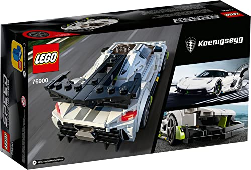 LEGO Speed Champions Koenigsegg Jesko 76900 Racing Sports Car Toy with Driver Minifigure, Racer Model Set for Kids