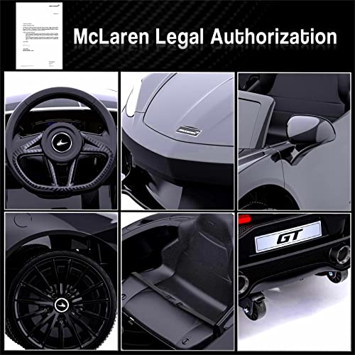 Ride on Car for Kids 12V Licensed McLaren Battery Powered Sports Car with 2 Speeds, Parent Control, Sound System, LED Headlights and Hydraulic Doors (Black) - sctoyswholesale
