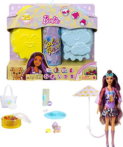 Barbie Color Reveal Glitter! Hair Swaps Doll, Glittery Pink with 25  Hairstyling & Party-Themed Surprises Including 10 Plug-in Hair Pieces, Gift  for