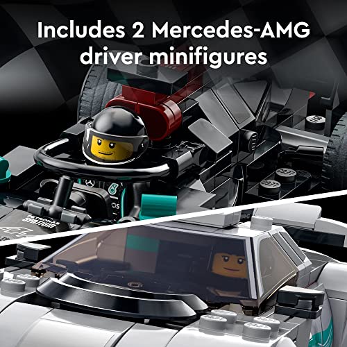 LEGO Speed Champions Mercedes-AMG F1 W12 E Performance & Project One 2 Car Models Set, Collectible Toy Race Cars