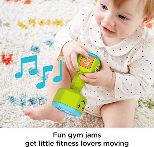 Fisher-Price Laugh & Learn Baby To Toddler Toy Countin’ Reps Dumbbell Rattle With Lights & Music