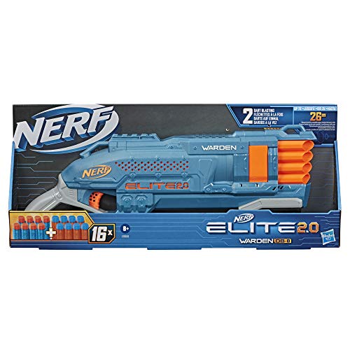 Nerf Elite 2.0 Warden DB-8 Blaster, 16 Official Nerf Darts, Blast 2 Darts at Once - sctoyswholesale